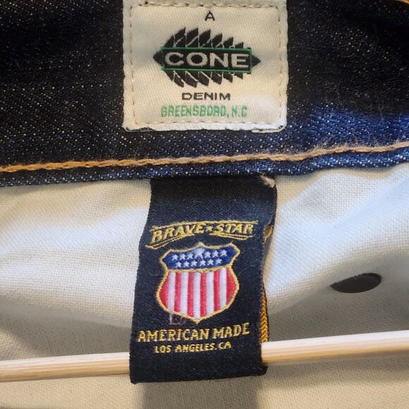 BRAVE STAR SELVEDGE JEANS SLIM STRAIGHT Men's 33 x 30 CONE DENIM Indigo Blue - Picture 13 of 16